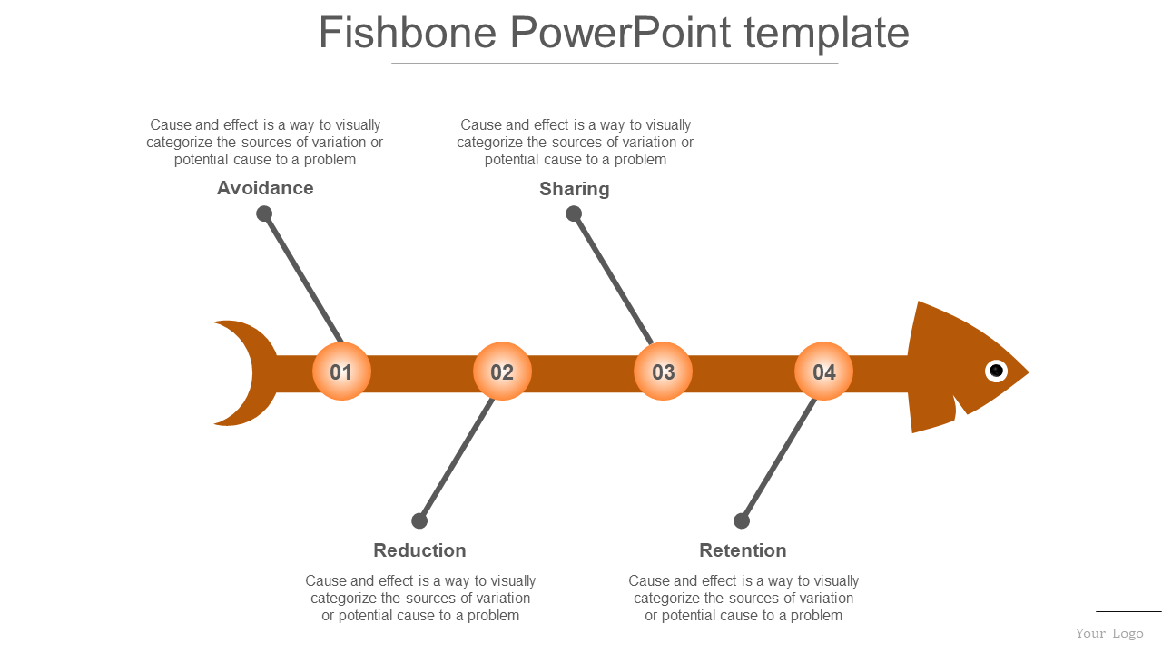 Free - Magnificent FishBone PowerPoint Presentation with Four Nodes